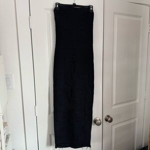 Elegant Black Strapless Maxi Dress